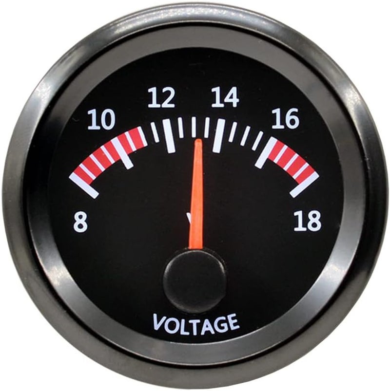 E Support Universal Car 52mm Pointer Volt Voltage Gauge Meter Kit White LED Light Pointer Indicator Dail Display Electronic - Image 1